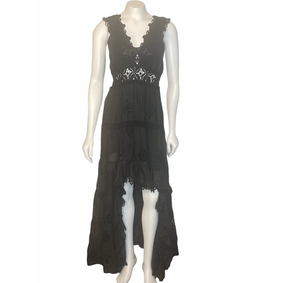 knee length dresses for ladies High Low Linen Dress / White